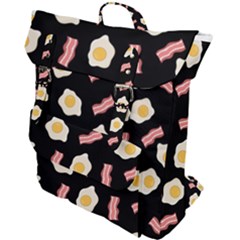 Bacon And Egg Pop Art Pattern Buckle Up Backpack by Valentinaart