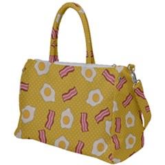 Bacon And Egg Pop Art Pattern Duffel Travel Bag by Valentinaart