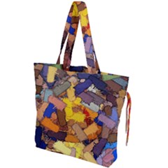 Texture Painting Plot Graffiti Drawstring Tote Bag by Pakrebo