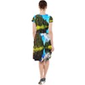 Color Lake Mountain Painting Cap Sleeve Midi Dress View2