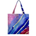 Painting Abstract Blue Pink Spots Zipper Grocery Tote Bag View1