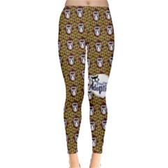 Red/gold Designer Owl Leggings  by TransfiguringAdoptionStore