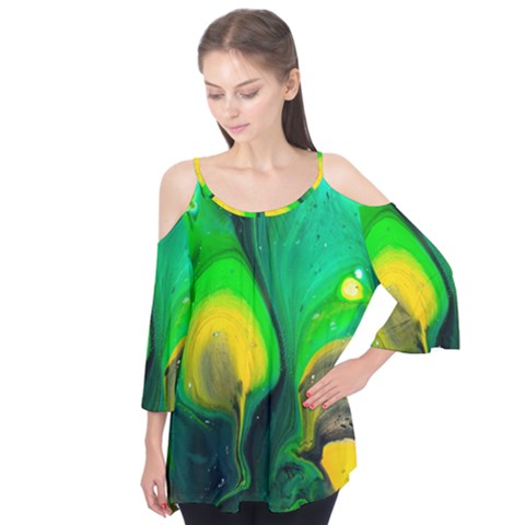 Art Abstract Artistically Painting Flutter Tees by Pakrebo