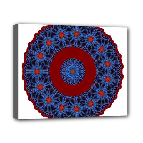 Mandala Pattern Round Ethnic Canvas 10  X 8  (stretched) by Pakrebo