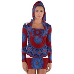 Mandala Pattern Round Ethnic Long Sleeve Hooded T-shirt by Pakrebo