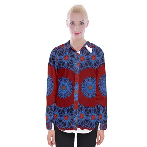 Mandala Pattern Round Ethnic Womens Long Sleeve Shirt by Pakrebo