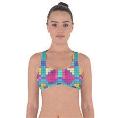 Checkerboard Squares Abstract Got No Strings Sports Bra by Pakrebo