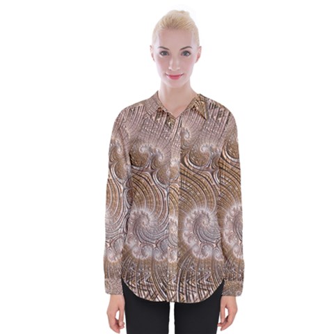 Fractal Art Pattern 3d Artwork Womens Long Sleeve Shirt by Pakrebo