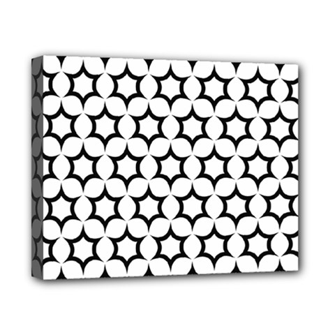 Pattern Star Repeating Black White Canvas 10  X 8  (stretched) by Pakrebo