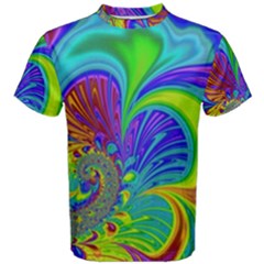 Fractal Neon Art Artwork Fantasy Men s Cotton Tee by Pakrebo