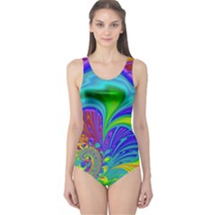 Fractal Neon Art Artwork Fantasy One Piece Swimsuit by Pakrebo