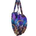 Fractal Feather Swirl Purple Blue Giant Heart Shaped Tote View3