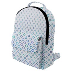 Square Pattern Geometric Blue Flap Pocket Backpack (small) by Pakrebo