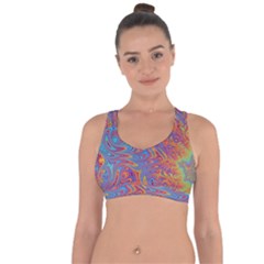 Fractal Psychedelic Fantasy Surreal Cross String Back Sports Bra by Pakrebo