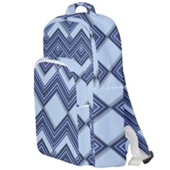 Textile Texture Fabric Zigzag Blue Double Compartment Backpack by Pakrebo