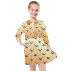 Blue Bird Of Happiness - Sunset (colourglide) - By Larenard Kids  Quarter Sleeve Shirt Dress by LaRenard