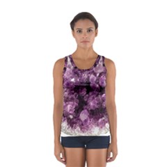 Amethyst Purple Violet Geode Slice Sport Tank Top  by genx