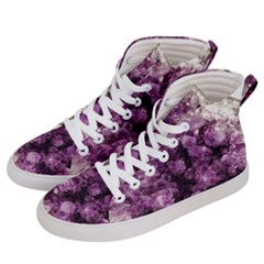 Amethyst Purple Violet Geode Slice Men s Hi-top Skate Sneakers by genx