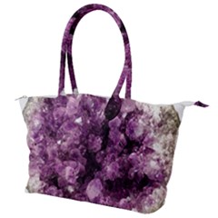 Amethyst Purple Violet Geode Slice Canvas Shoulder Bag by genx