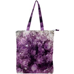 Amethyst Purple Violet Geode Slice Double Zip Up Tote Bag by genx