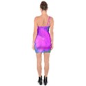 Psychedelic Purple Garden Milkweed Flower One Soulder Bodycon Dress View2