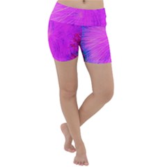 Psychedelic Purple Garden Milkweed Flower Lightweight Velour Yoga Shorts by myrubiogarden