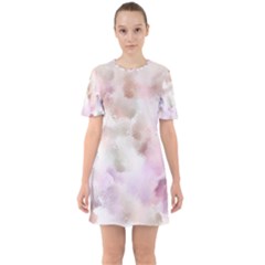 Abstract Watercolor Seamless Sixties Short Sleeve Mini Dress by Pakrebo