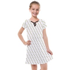 No Step On Snek Pattern White Background Meme Kids  Cross Web Dress by snek