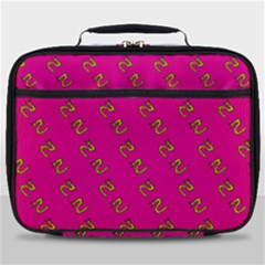 No Step On Snek Pattern Pink Background Meme Full Print Lunch Bag by snek