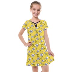 No Step On Snek Do Not Bubble Speech Pattern Yellow Background Meme Kids  Cross Web Dress by snek