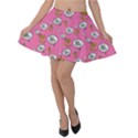 No Step On Snek DO NOT bubble speech Pattern pink background Meme Velvet Skater Skirt View1