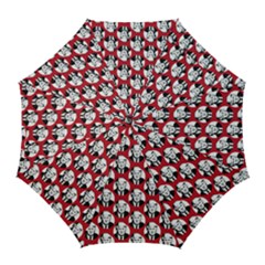 Trump Retro Face Pattern Maga Red Us Patriot Golf Umbrellas by snek