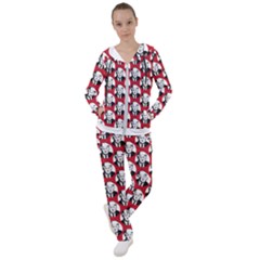 Trump Retro Face Pattern Maga Red Us Patriot Women s Tracksuit by snek