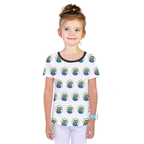 Apu Apustaja With Banana Phone Wall Eyed Pepe The Frog Pattern Kekistan Kids  One Piece Tee by snek