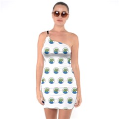 Apu Apustaja With Banana Phone Wall Eyed Pepe The Frog Pattern Kekistan One Soulder Bodycon Dress by snek