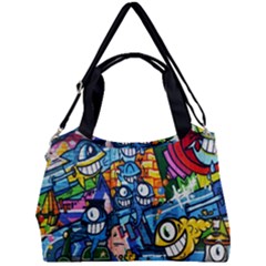 Graffiti Urban Colorful Graffiti Cartoon Fish Double Compartment Shoulder Bag by genx