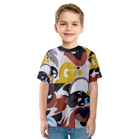 Graffiti Urban Colorful Graffiti City Wall Hip Hop Music Singers Kids  Sport Mesh Tee by genx