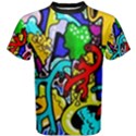 Graffiti abstract with colorful tubes and biology artery theme Men s Cotton Tee View1