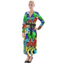 Graffiti abstract with colorful tubes and biology artery theme Velvet Maxi Wrap Dress View1