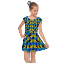 Flowers Coming From Above Ornate Decorative Kids  Cap Sleeve Dress by pepitasart