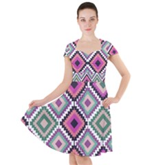 Native American Pattern Cap Sleeve Midi Dress by Valentinaart