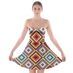 Native American Pattern Strapless Bra Top Dress by Valentinaart