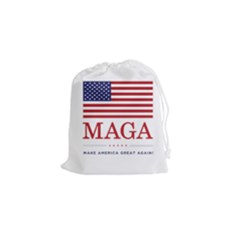 Maga Make America Great Again With Usa Flag Drawstring Pouch (small) by snek