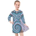 Spiral Fractal Swirl Whirlpool Kids  Quarter Sleeve Shirt Dress View1