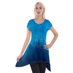 Deep Ocean Short Sleeve Side Drop Tunic by LoolyElzayat