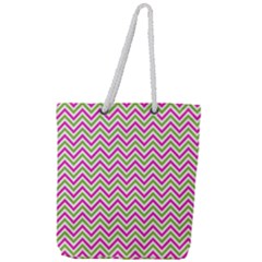 Abstract Chevron Full Print Rope Handle Tote (large) by Mariart