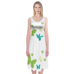 Butterfly Midi Sleeveless Dress by Mariart