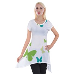 Butterfly Short Sleeve Side Drop Tunic by Mariart