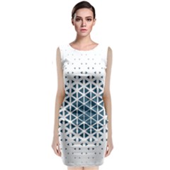 Business Blue Triangular Pattern Classic Sleeveless Midi Dress by Mariart