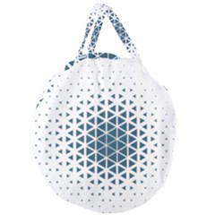 Business Blue Triangular Pattern Giant Round Zipper Tote by Mariart